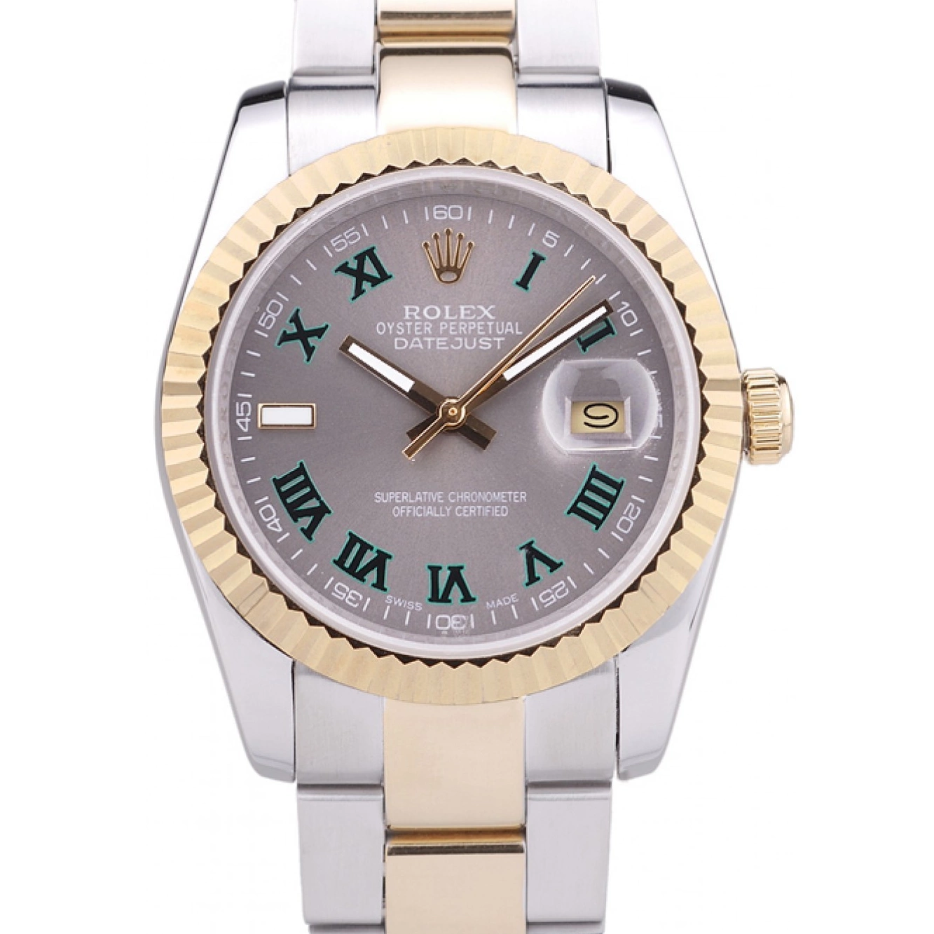 Good Copy Rolex Watches Ribbed Grey Bezel Datejust Dial Rolex 7460 0706